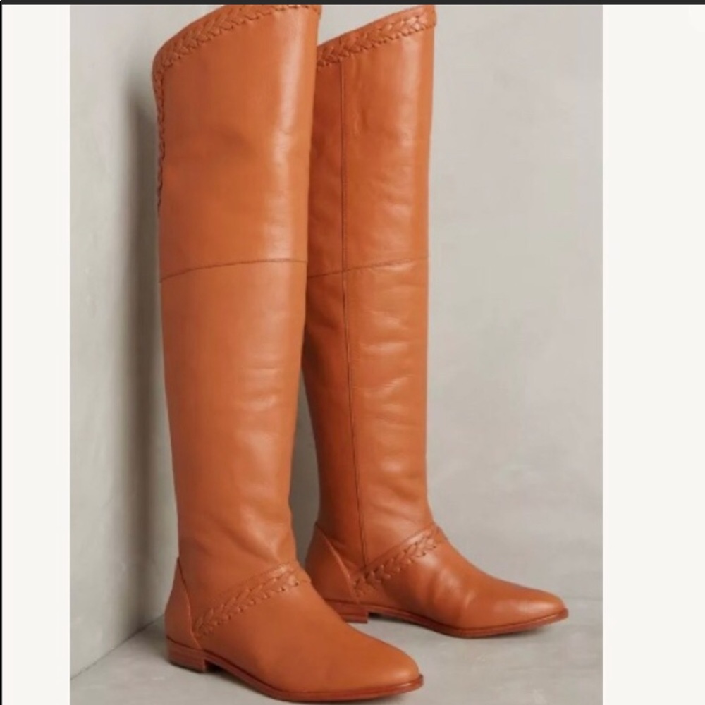 Anthropologie “Honey” Braided Riding Boot